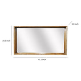 Benzara Rustic Style Wooden Wall Mirror in Rectangular Shape, Brown BM200925 Brown Recycled Elm BM200925