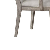 Benzara Wooden Arm Chairs with Fabric Padded Seat and High Backrest, Gray, Set of Two BM202031 Gray Engineered wood and Fabric BM202031