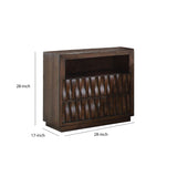 Benzara 2 Drawer Wooden Nightstand with Staggered Front Panel, Brown BM203192 Brown Wood and Wood Veneer BM203192