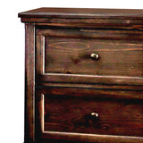 Benzara 2 Drawer Transitional Wooden Nightstand with Molded Trim , Brown BM203210 Brown Wood and Wood Veneer BM203210