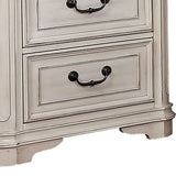 Benzara Transitional Wooden Nightstand with 2 Drawers and Bracket Legs, White BM203252 White Solid Wood and Wood Veneer BM203252