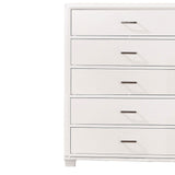 Benzara Modern Style Wooden Chest with 5 Drawers and Tapered Legs, White BM203278 White Solid Wood and Wood Veneer BM203278