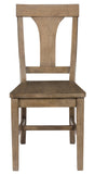 Benzara Reclaimed Wood Dining Chair with Fiddle Back, Set of 2,Distressed Gray BM203607 Gray Reclaimed Pinewood BM203607