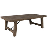 Benzara Handcrafted Reclaimed Wood Coffee Table with Grains, Weathered Gray BM203609 Gray Reclaimed Pinewood and Metal BM203609