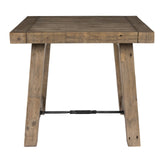 Benzara Handcrafted Reclaimed Wood End Table with Grains, Weathered Gray BM203610 Gray Reclaimed Pinewood and Metal BM203610