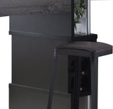 Benzara Transitional Style Wooden Bar Table with 3 Tier Side Shelves, Gray BM204136 Gray MDF, Metal and Wood BM204136