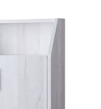 Benzara 2 Door Wooden Shoe Cabinet with Top Shelf Storage, White BM204140 White MDF, Metal and Wood BM204140