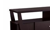 Benzara Modern Style TV Stand with 2 Open Shelves and 2 Side Shelves, Brown BM204142 Brown MDF, Metal and Wood BM204142