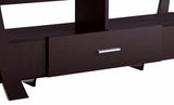 Benzara Modern Style TV Stand with 2 Open Shelves and 2 Side Shelves, Brown BM204142 Brown MDF, Metal and Wood BM204142