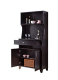 Benzara Wooden 2 Door Bakers Cabinet with 3 Open Shelves and 1 Drawer, Brown BM204153 Brown MDF, Wood and Metal BM204153