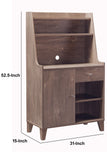 Benzara Wooden 1 Door Bakers Cabinet with 2 Top Shelves and 1 Drawer, Brown BM204158 Brown MDF, Wood and Metal BM204158