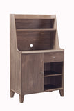 Benzara Wooden 1 Door Bakers Cabinet with 2 Top Shelves and 1 Drawer, Brown BM204158 Brown MDF, Wood and Metal BM204158