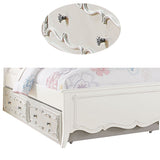 Benzara Twin Size Wooden Trundle Bed with Caster Wheels, White BM204308 White Wood BM204308