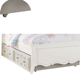 Benzara Twin Size Wooden Trundle Bed with Caster Wheels, White BM204308 White Wood BM204308