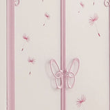 Benzara Metal Armoire with Butterfly Handle and Dandelions, White and Purple BM204309 White and Purple Metal BM204309