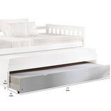 Benzara Wooden Twin Size Trundle Bed with Caster Wheels, White BM204335 White Wood BM204335