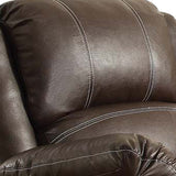 Benzara Leather Upholstered Metal Rocker Reclining Chair, Brown BM204345 Brown Metal and Faux Leather BM204345