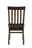 Benzara Wooden Dining Side Chairs with Slated Style Back, Set of Two, Brown BM204355 Brown Wood BM204355