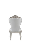 Benzara Wooden Side Chairs with Button Tufting, Set of Two, Cream and White BM204361 Cream and White Wood and Fabric BM204361