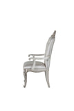 Benzara Wooden Arm Chairs with Button Tufting, Set of Two, Cream and White BM204362 Cream and White Wood and Fabric BM204362