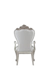 Benzara Wooden Arm Chairs with Button Tufting, Set of Two, Cream and White BM204362 Cream and White Wood and Fabric BM204362