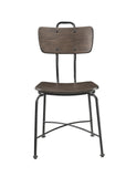 Benzara Wood and Metal Dining Side Chairs, Set of Two, Brown and Black BM204365 Brown and Black Wood and Metal BM204365