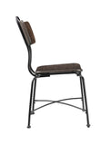 Benzara Wood and Metal Dining Side Chairs, Set of Two, Brown and Black BM204365 Brown and Black Wood and Metal BM204365