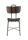 Benzara Wood and Metal Dining Side Chairs, Set of Two, Brown and Black BM204365 Brown and Black Wood and Metal BM204365