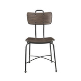 Benzara Wood and Metal Dining Side Chairs, Set of Two, Brown and Black BM204365 Brown and Black Wood and Metal BM204365