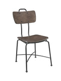 Benzara Wood and Metal Dining Side Chairs, Set of Two, Brown and Black BM204365 Brown and Black Wood and Metal BM204365