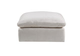 Benzara Contemporary Style Fabric Upholstered Modular Ottoman, White BM204424 White Linen, Wood, and Foam BM204424