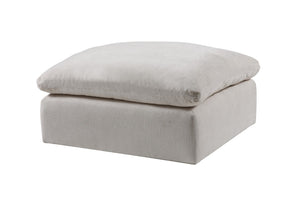 Benzara Contemporary Style Fabric Upholstered Modular Ottoman, White BM204424 White Linen, Wood, and Foam BM204424