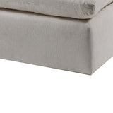 Benzara Contemporary Style Fabric Upholstered Modular Ottoman, White BM204424 White Linen, Wood, and Foam BM204424