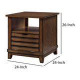 Benzara Open Top Contemporary Wooden Contemporary Style End Table, Brown BM204475 Brown Wood, Composite Wood BM204475