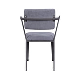 Benzara Fabric Upholstered Metal Dining Chair, Set of 2, Gray and Black BM204487 Gray Metal and Fabric BM204487