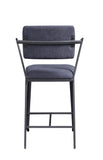 Benzara Fabric Upholstered Metal Counter Height Chair, Set of 2,Gray and Black BM204488 Gray Metal and Fabric BM204488