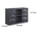 Benzara Industrial Metal Server with 2 Door Cabinet and 2 Open Shelves, Gray BM204491 Gray Metal BM204491