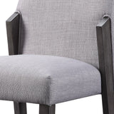 Benzara Wood and fabric Upholstered Dining Chairs, Set of 2, Gray and Black BM204541 Gray and black Wood, composite wood and fabric. BM204541