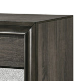 Benzara Transitional Style 3 Drawer Wooden Nightstand with Bracket Feet, Gray BM204561 Gray Wood, Acrylic, Veneer and Composite Wood BM204561