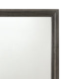 Benzara Transitional Style Wooden Decorative Mirror with Beveled Edges, Gray BM204562 Gray Wood, Mirror, Veneer and Composite Wood BM204562