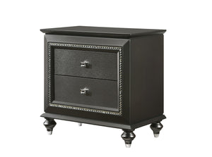 Benzara Contemporary Style 2 Drawer Wooden Nightstand with Turned Legs, Gray BM204567 Gray Wood and Composite Wood BM204567