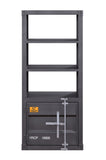 Benzara Industrial Style Metal Left Side Pier with 1 Compartment, Gray BM204578 Gray Metal BM204578