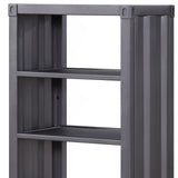 Benzara Industrial Style Metal Left Side Pier with 1 Compartment, Gray BM204578 Gray Metal BM204578