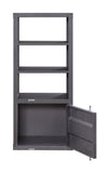 Benzara Industrial Style Metal Right Side Pier with Storage Compartment, Gray BM204579 Gray Metal BM204579