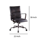 Benzara 5 Star Base Faux Leather Upholstered Wooden Office Chair, Black BM204586 Black Metal, Faux Leather and Wood BM204586