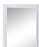 Benzara Industrial Style Metal Vanity Mirror with Recessed Door Storage, White BM204607 White Metal, Mirror and Composite Wood BM204607