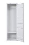 Benzara Industrial Style Metal Wardrobe with Recessed Door Front, White BM204610 White Metal BM204610