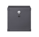 Benzara Metal Nightstand with 2 Open Compartment and USB Port, Gray BM204614 Gray Metal BM204614