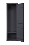 Benzara Industrial Style Metal Wardrobe with Recessed Door Front, Gray BM204618 Gray Metal BM204618