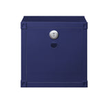 Benzara Metal Nightstand with 2 Open Compartment and USB Port, Blue BM204622 Blue Metal BM204622